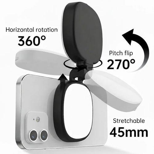 LunaGlow Magnetic 2-in-1 Selfie Mirror & Mini Fill Light