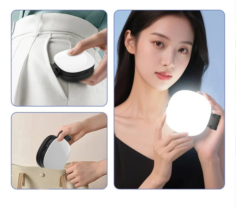 LunaGlow Magnetic 2-in-1 Selfie Mirror & Mini Fill Light